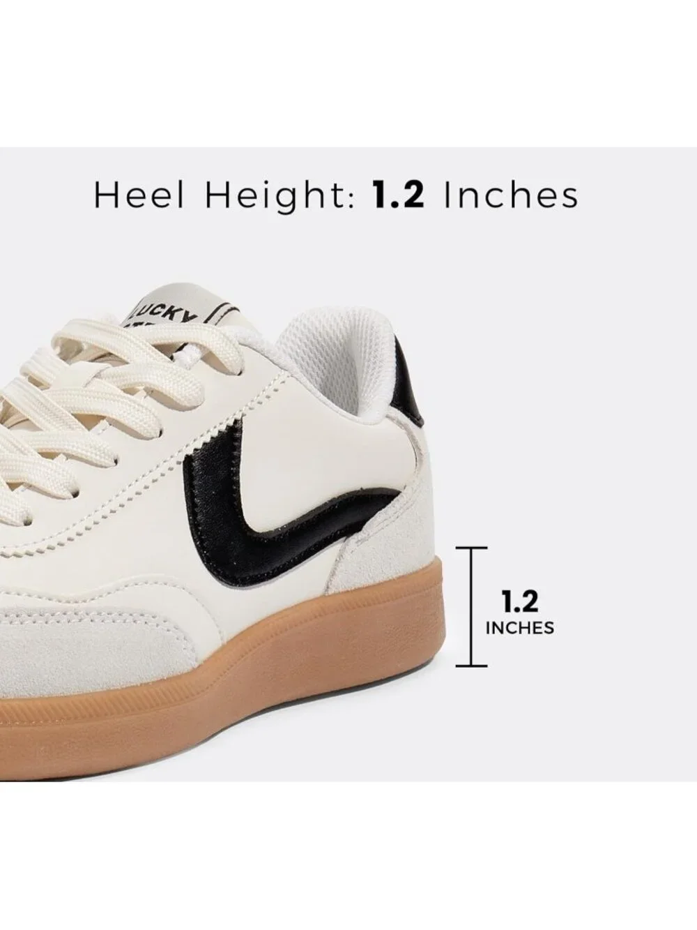 Women's Black/Beige/Grey Classic Fashion Skate No Slip Lace Up Walking Sneaker